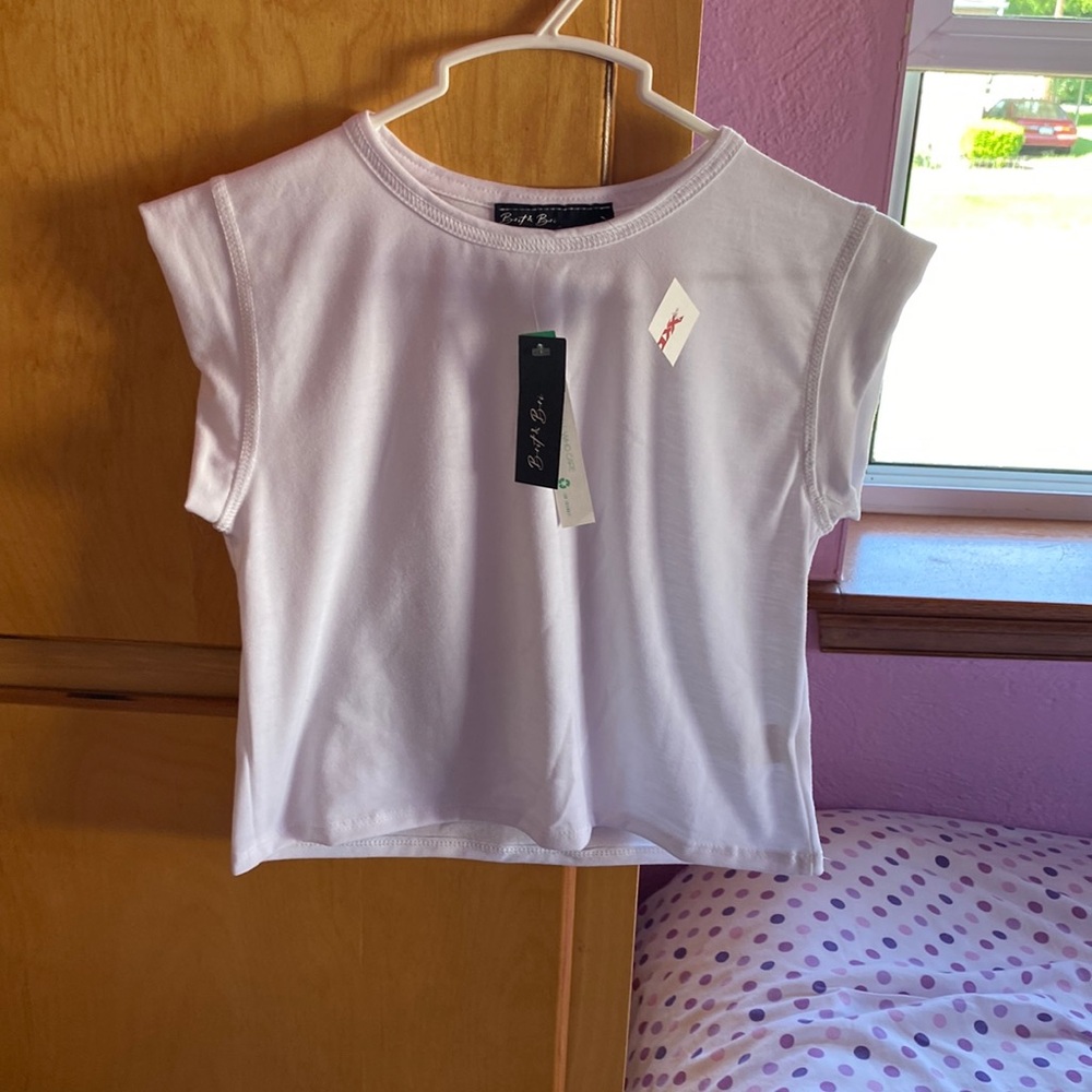 Brit & Bri, small, white crop top